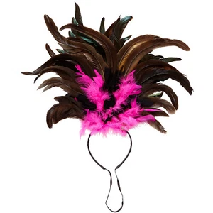 Brasilianischer Feder-Kopfschmuck für Damen - Pink-Schwarz - Samba Federschmuck - Bild 1 von 2