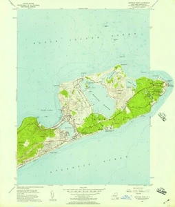 Montauk Point, NY - 1956 Historical Vintage Map Print, Long Island Cartography - Picture 1 of 1