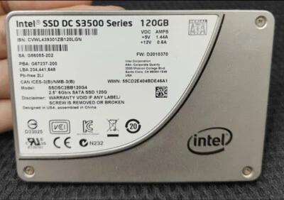 120GB Intel DC S3500 6Gb/s 2.5" SATA SSD SSDSC2BB120G4 Solid State Drive - Image 1 of 3