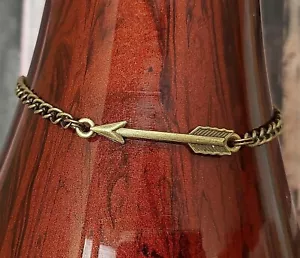Brazalete de cadena al tobillo en forma de flecha para mujer pie tono bronce - Imagen 1 de 3