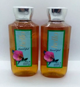 2x lot OF Bath & Body Works Shower Gel Hello Beautiful Shea and Vitamin E 10 oz - Picture 1 of 4