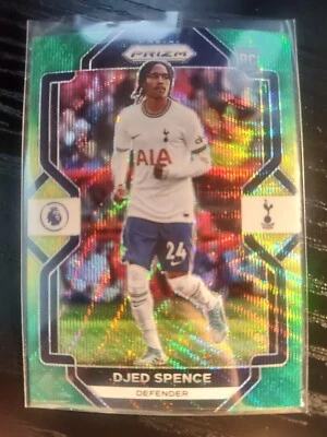 2022-23 Panini Prizm EPL Djed Spence Green Pulsar Tottenham Hotspur #300 - Image 1 of 2