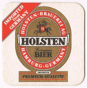 HOLSTEN BIER - PREMIUM QUALITAT - GERMAN PROMO BEER COASTER - Picture 1 of 2