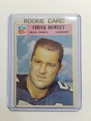1966 Philadelphia Chuck Howley Rookie #59 football card Dallas Cowboys (Crease) - Image 1 of 4
