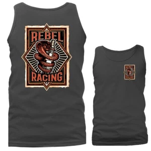Camiseta sin mangas Rebel Racing Bikers vintage clásica con gráfico de motocicleta - Imagen 1 de 11