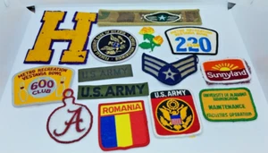 Vintage Patch Lot of 14 Patches Army Alabama Crimson Tide Air Force Romania Bowl - Picture 1 of 6