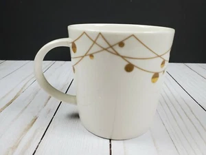 Starbucks 2012 White/Gold Christmas Ornaments Holiday Coffee/Tea Bone China Mug - Picture 1 of 6