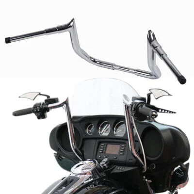 14" Rise Ape Hanger Bar Meathook HandleBar Fit For Harley Street Electra Glide  - Image 1 of 4
