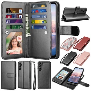 Funda de cuero billetera con soporte para teléfono Samsung Galaxy A15 A14 A54 5G A03S A13 - Imagen 1 de 75