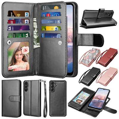 For Samsung Galaxy A15 A14 A54 5G A03S A13 Phone Case Leather Wallet Stand Cover - Image 1 of 4