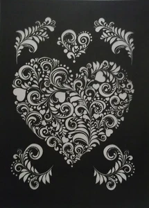 Fabric Screen Printing System Heart plus Flourishes Screen NIP - Picture 1 of 5