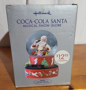 Vtg Hallmark 2001 Coca-Cola Santa Christmas Wind Up Musical Snow Globe - Picture 1 of 8
