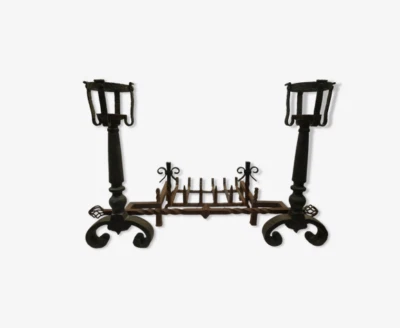 Paire de Chenets / Landiers en fonte pour la Cheminée ( pour grosse cheminée ) - Photo 1/4