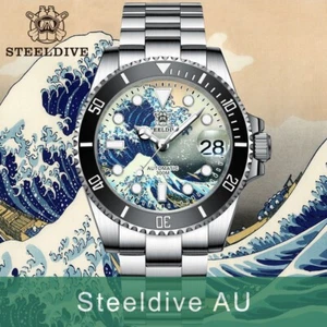 Steeldive SD1953, NH35, The Great Wave, Lume, Sapphire, 300m Diver, Diving, BNIB - Picture 1 of 11