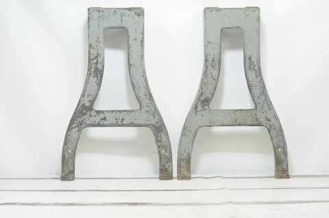 Vintage Gray Cast Iron Machine Legs Base Lathe Legs Kitchen Island Workbench Des Cover
