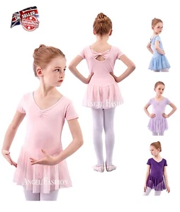 Niños Niñas Ballet Baile Vestido Tutú Falda Gimnasia Leotardo Ropa de baile Disfraz-Reino Unido - Imagen 1 de 5