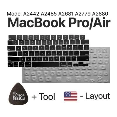 MARKENLOS Botón de repuesto para MacBook Pro/Air 14 16 2021-2023 A2442 A2485 A2681 A2779 A2780 US