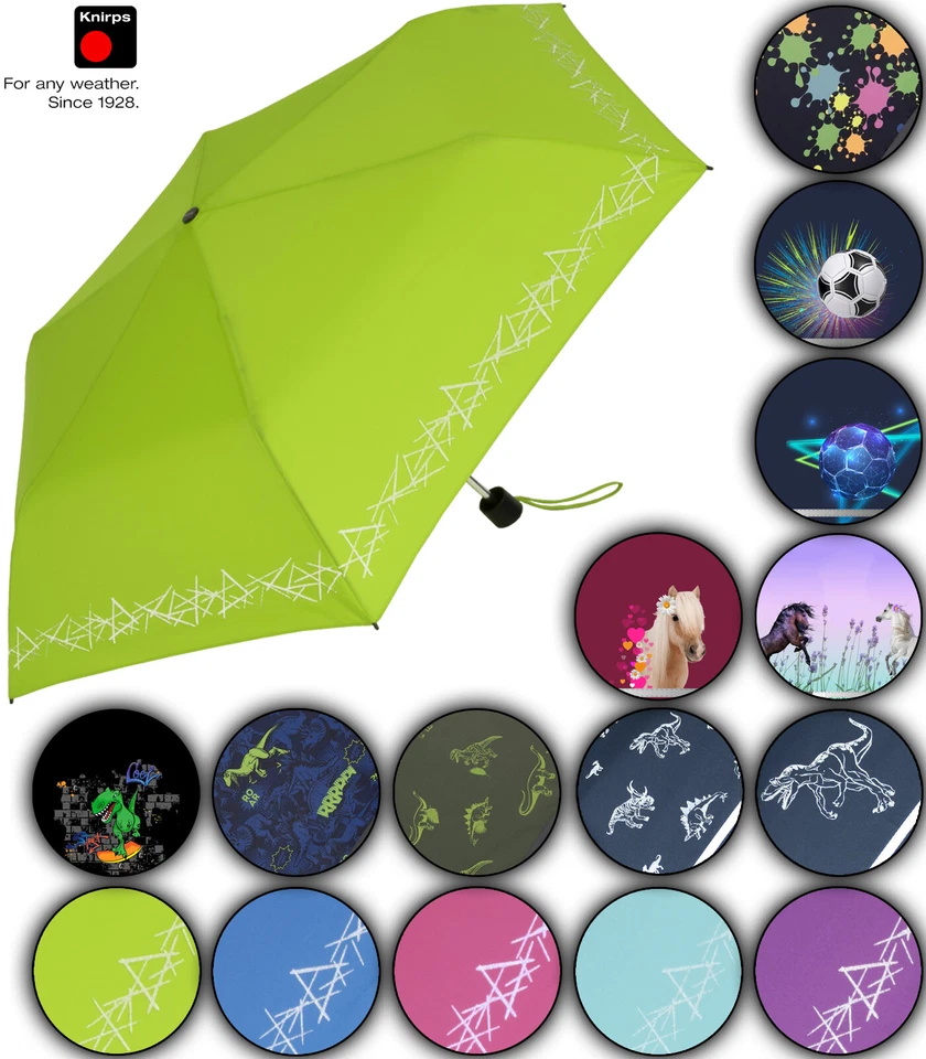 Knirps 4Kids Mini Regenschirm Kinder Taschenschirm reflektierend safety reflect