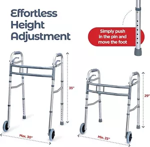 Walkers for Seniors Aluminum Lightweight Walker with Wheels Walker Adjustable... - Picture 1 of 9