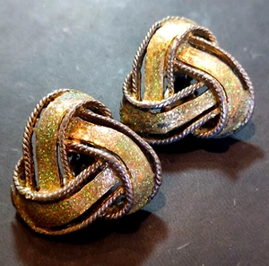 orecchini vintage americani iridescenti anni 60 a clip - vtg earrings - Picture 1 of 3