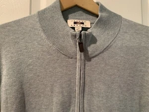 Joseph Abboud Mens Sea Glass Blue Green Quarter Zip Sweater Pima Cotton XXL NWT - Picture 1 of 14