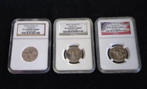 Set of 3 2004 S Silver 25 Cent Michigan NGC Graded PF 69 & 70 Ultra Cameos NICE! - Picture 1 of 2