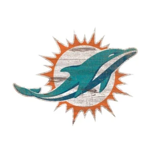 Miami Dolphins Distressed Logo Cutout Sign 8" - Picture 1 of 1
