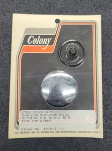 Cubierta de perno de vástago cromado Colony y tapón de goma - '57-'78 XL sin amortiguador 8810-2 - Imagen 1 de 3
