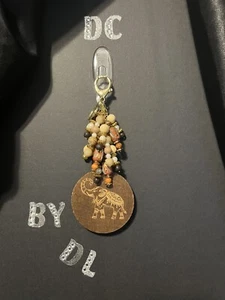 AFRICAN THEMED ELEPHANT BAG CHARM - Picture 1 of 6
