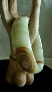 Hand Carved  Jade Bangle/inside diameter 62mm Inventory #154 - Picture 1 of 3