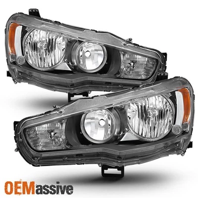 Fit 2008-2017 Lancer 08-15 Evolution EVO X Halogen Type Headlights Replacement - Image 1 of 4