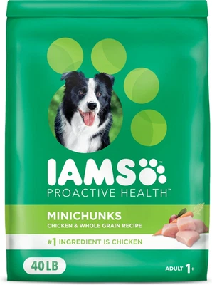 Iams Proactive Health 40 lbs Adult MiniChunks Dry Dog Food Chicken Free Shipping