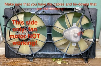 Ventiladores de refrigeración del radiador Toyota Camry 2002-2006 2002-2008 Solara 2,4 cilindros *VER NOTA* Foto 1 de 4