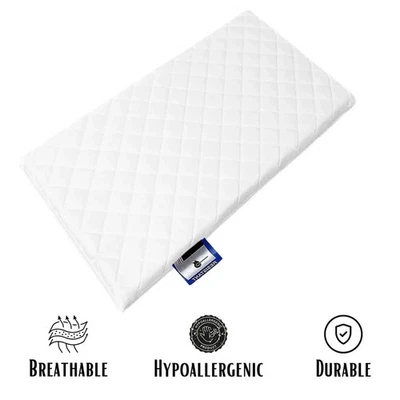 Mattress for space saver cot 100x50 Fully Breathable Zipped Quilted cover - Image 1 of 4