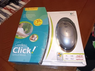 Logitech Cordless Click! USB Wireless Optical Mouse Fast RF Optical NEW! RARE! - Image 1 of 2