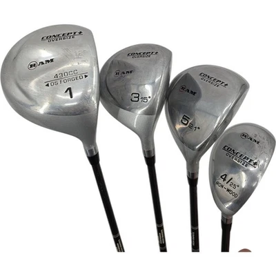 RAM Concept+ Oversize Metal Wood Golf Club Set Driver 3 5 4H RH Graphite Shafts - Image 1 of 4