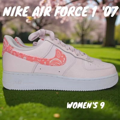 NUEVO Zapato Nike Air Force 1 Low '07 'Pink Paisley' FD1448 664 NBY para mujer talla 9 Foto 1 de 4