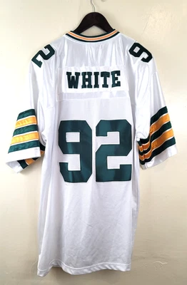 Camiseta deportiva vintage NFL Reggie BLANCA #92 PACKERS 58 blanca cosida Mitchell & Ness nueva sin etiquetas Foto 1 de 4