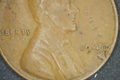 Moneda de error de laminación Lincoln Wheat Cent 1940 Foto 1 de 4