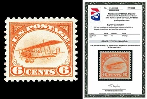 Scott C1 1918 6c Jenny Airmail Issue Mint Graded VF-XF 85 NH with PSE CERT - Picture 1 of 2