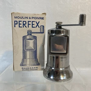 Molinillo de pimienta vintage PERFEX 4" Francia caja de acero/aluminio Moulin A Poivre - Imagen 1 de 15