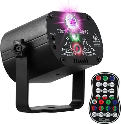 DJ Disco Stage Party Lights, LED Sound Activated Laser USB Powered, Black  - Image 1 of 4