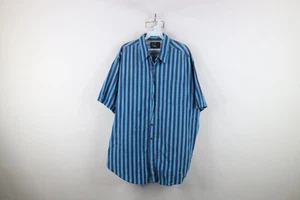 Vintage 90s Streetwear Mens XL Faded Baggy Fit Striped Collared Button Shirt USA - Picture 1 of 18