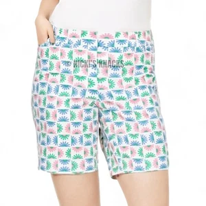 Talbots Perfect Shorts Bermuda Blocked Daisy Print Pastel Multicolor Size 16P - Imagen 1 de 8