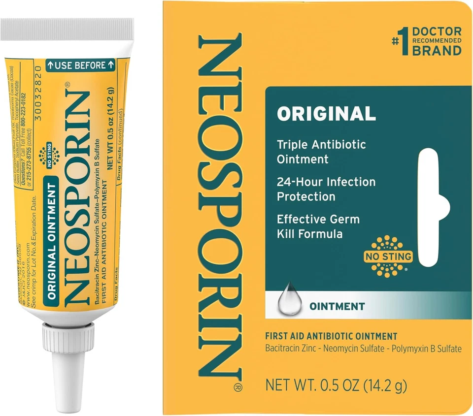 Neosporin Original First Aid Antibiotic Ointment with Bacitracin .5 Oz Zinc