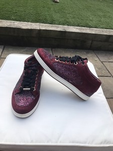 burgundy glitter trainers