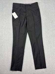 Vinci Pants Mens 30x30 Black Chino Dress Trousers Straight Flat Formal NWT $89 - Picture 1 of 9