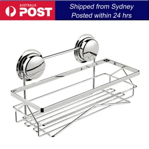 Premium Silver Stainless Steel Suction Cup Caddy Basket for Kitchen & Bathroom - Picture 1 of 11