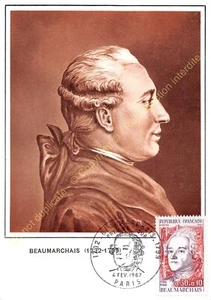 Maximum Card FDC France BEAUMARCHAIS 1967 PARIS - Picture 1 of 2