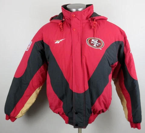 Vintage Reebok NFL Pro Line 50th San Francisco 49ers Jacket Size XXL Spell Out Cover